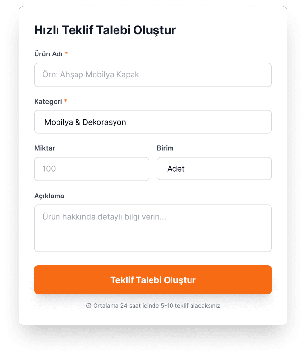 Hızlı Teklif Talebi Oluştur